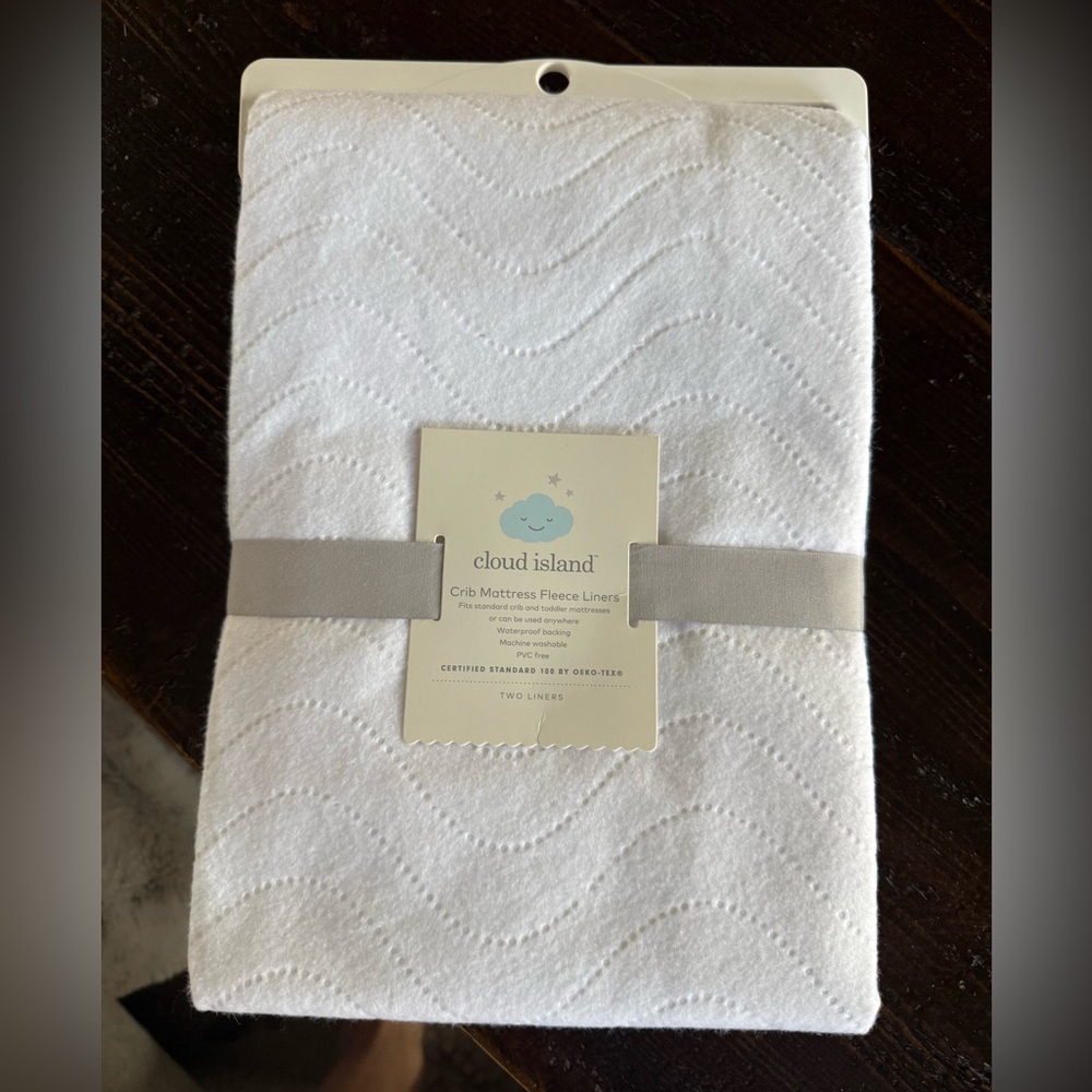 Cloud Island Crib Mattress Fleece Liner 2 pack - waterproof backing